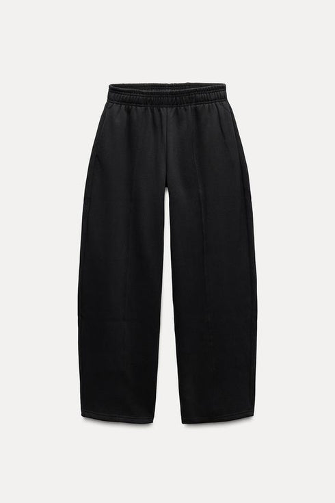 ZARA CARROT FIT PLUSH FLEECE TROUSERS